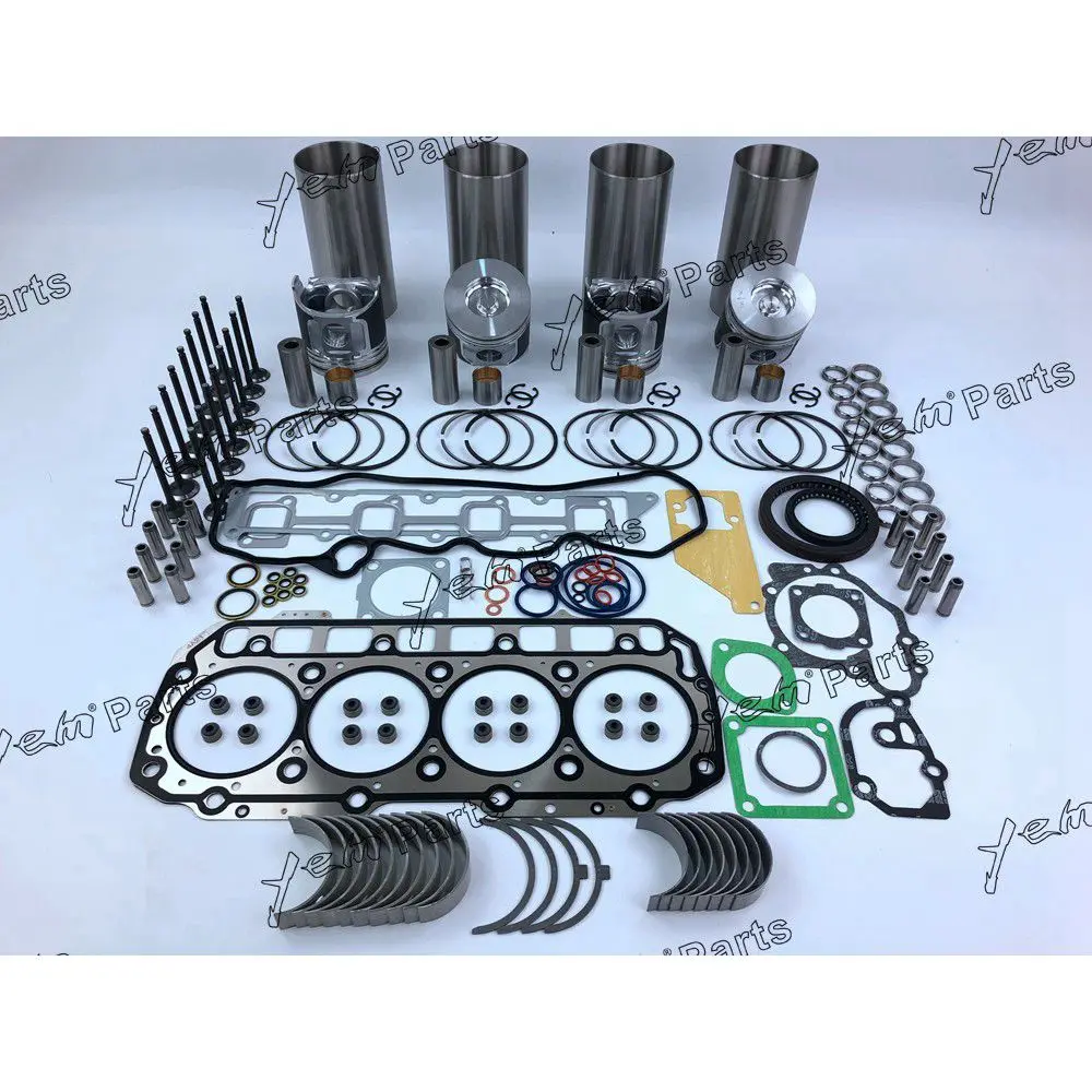 4TNV98 Engine Overhaul Kit With Cylinder Gasket Piston Ring Liner Kit Bearings Valves Set for Yanmar 6