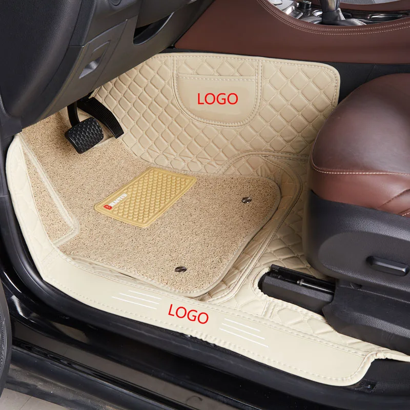 High quality full set carpet car mat leather custom 3d car floor mats