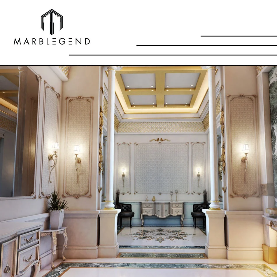 Qatar Private Palace and Majlis Project White Nano Crystal Glass Stone Panel Flooring Tile