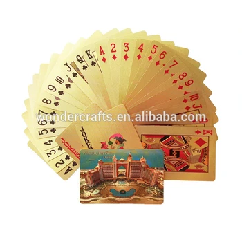 New colorful design Atlantis The Palm Dubai full print style casino color playing cards with nice wooden box