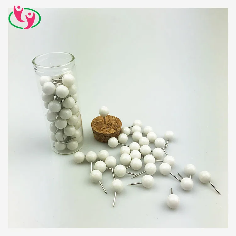 Пластиковая нажимная булавка белого цвета в форме круглой головы для Дорожной карты