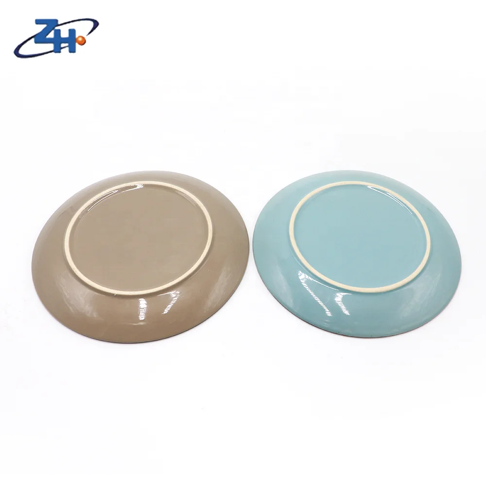 Dinner Plates Porcelain Plates Minimalist Customized Giveaways Custom Logo Ceramic Edge Ceramic for Hotel Restaurant Brown