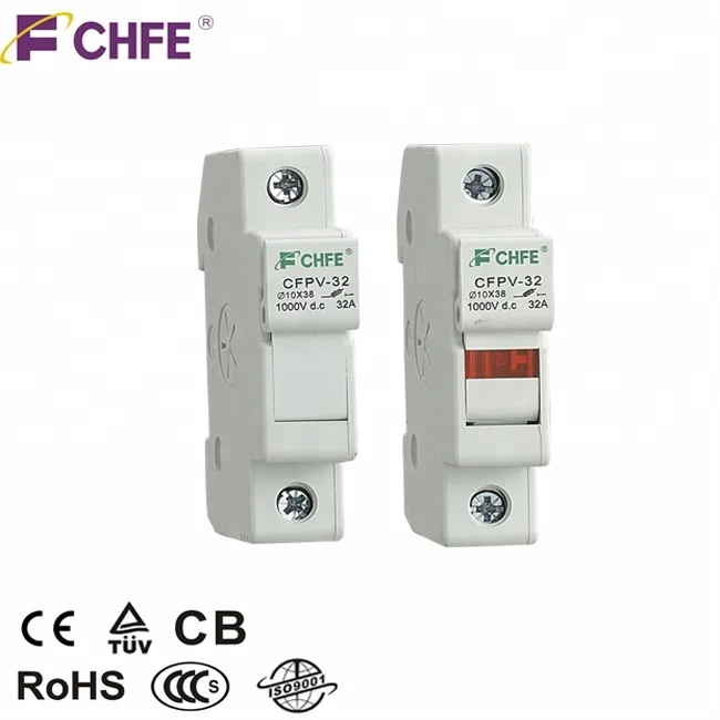 
(TUV,CE,CB,RoHS) 10X38 1-32A 1000V DC Держатель предохранителя gPV 