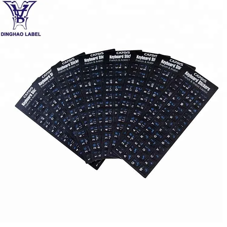 Custom Multilingual Language Desktop Laptop Keyboard Stickers Japanese Korean Russian German Arabic French Keyboard Stickers