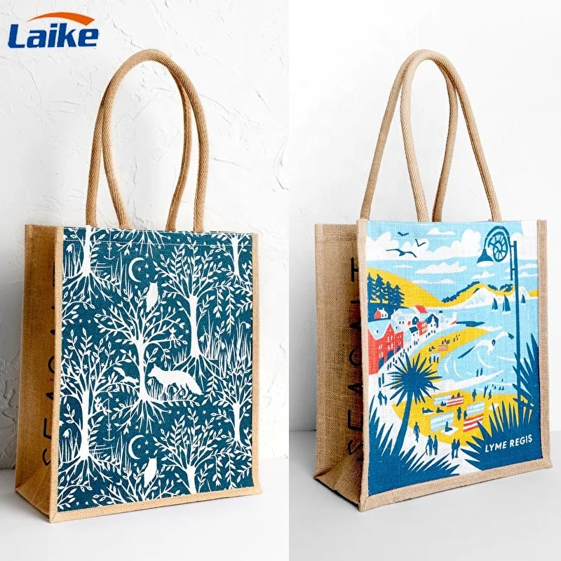 Jute Bag Tote Shopping Bag Reusable Light House Sea Nautical design BNWT  New