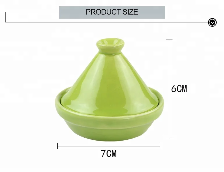 2 Inch Green Ceramic Tajine Kitchen Casserole Moroccan Mini Tajines