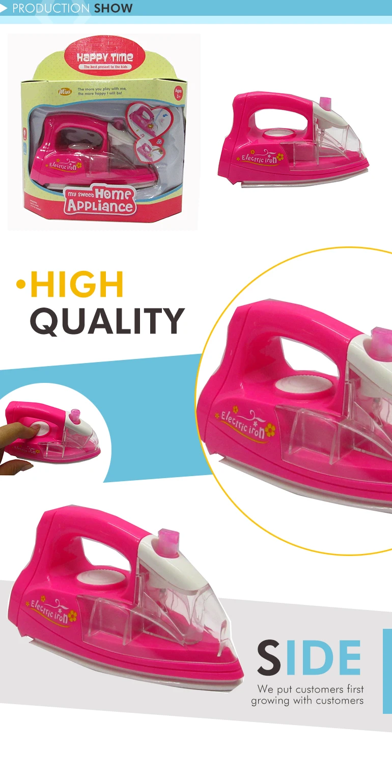 Kids Pretend Play Girls Mini Plastic Pink Electric Iron Toy With Light And Music - Buy Electric Iron Toys,Kitchen Kids Pretend Play Product on Alibaba.com