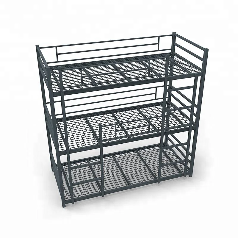 Cheap Price Metal Latest Bed Design 3 Bunk Bed Adult Steel Hostel Triple Bunk Bed Frame Loft  Bunk  for Hotels Kids Wholesale