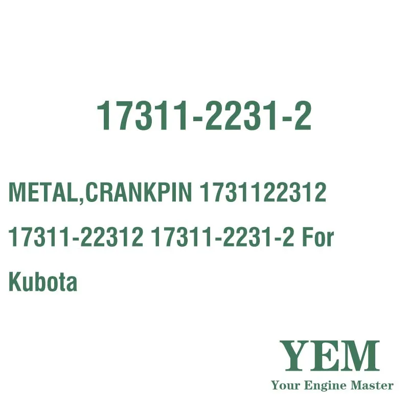METAL CRANKPIN 1731122312 17311-22312 17311-2231-2 for Kubota Engine