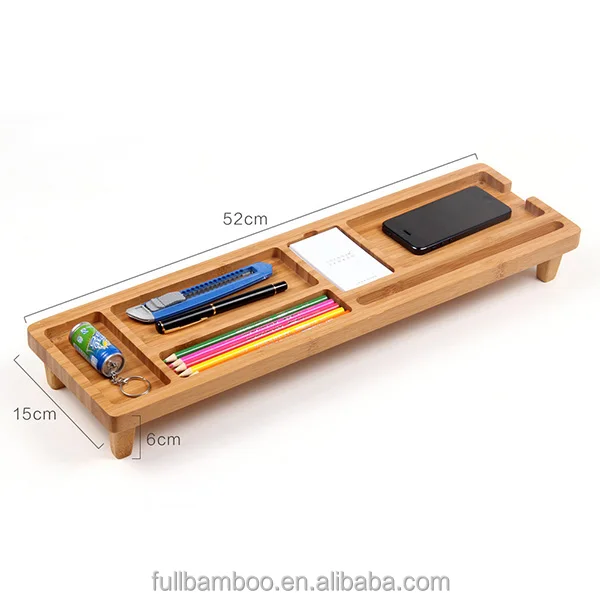 
 Бамбуковая полка для клавиатуры, настольный органайзер, настольный органайзер из бамбука  