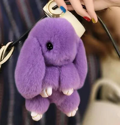 Wholesale Real Rabbit Fur Keychain Cute Mini Fluffy Rabbit Doll Pom Pom Key  Chains Keyring For Women Bag Charm From m.