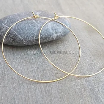 Gold Hoops Big Wire Earrings Gold Filled Hoops Simple Hoop Earrings