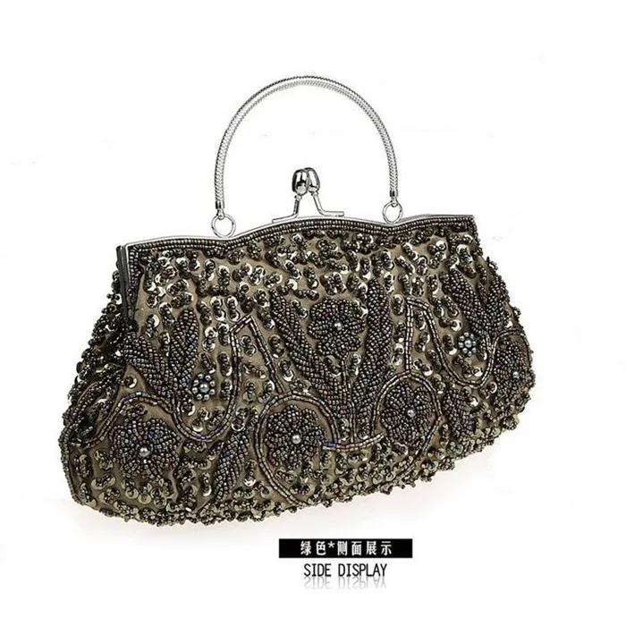 Vintage Small Black Silver Gold Beaded outlets Evening Bag