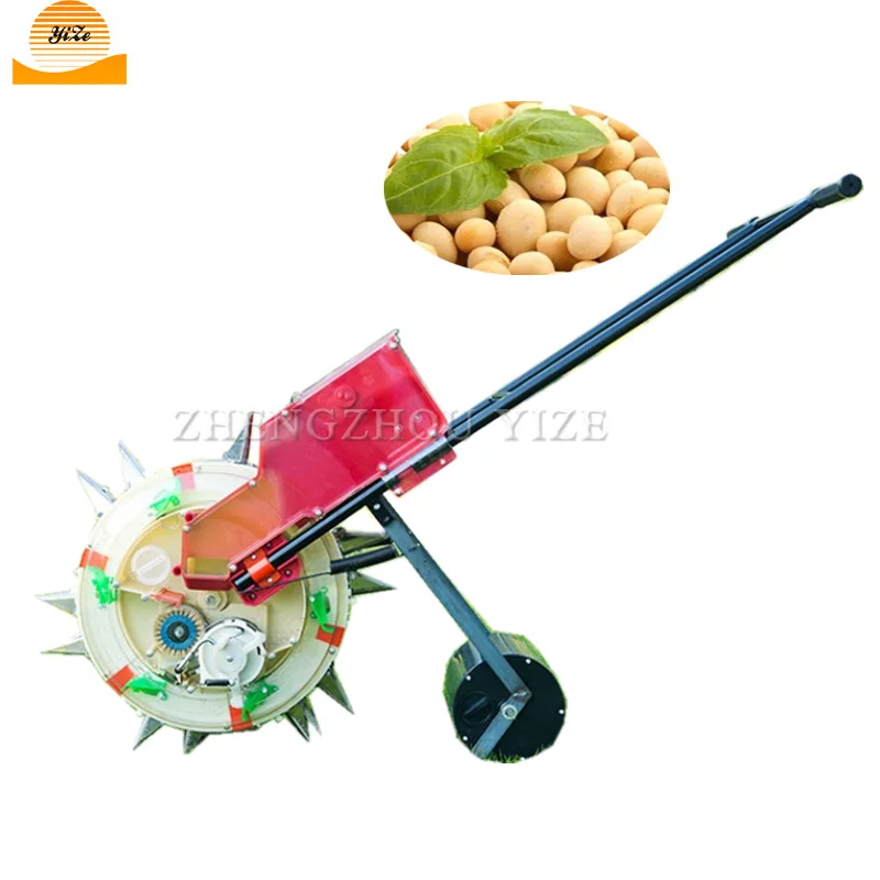 Small Hand Push Hand Single Row Precision Seeding Wheel Sunflower Corn Seeder Fertilizer Machine Seed Planter Machine
