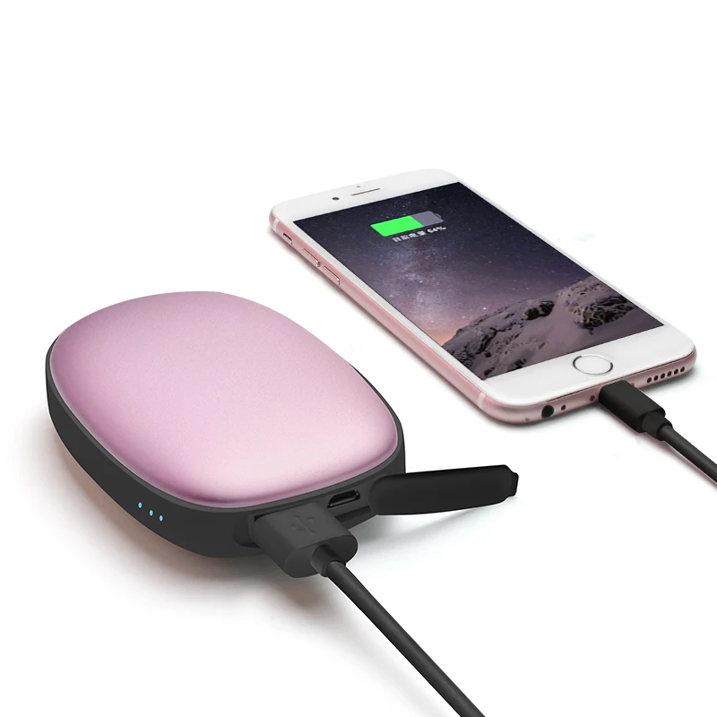 批发促销 led灯移动充电器暖手移动电源 5000 mah