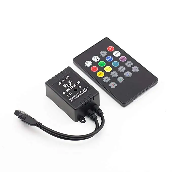 Music Controller 20 keys IR Remote Sound Sensor For 5050 3528 5630 RGB LED Strip 