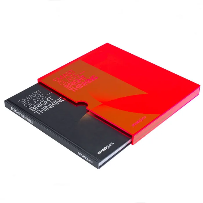 Custom Modern Rectangular Clear Acrylic Book Slipcase for Home