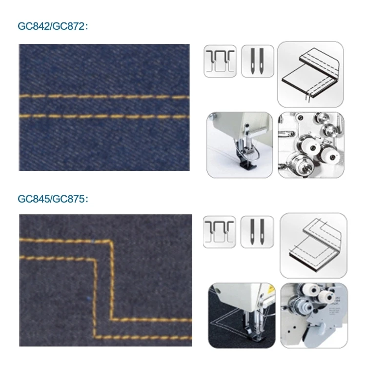 Golden Choice Gc875 High Speed Double Needle Heavy Duty Jeans Leather