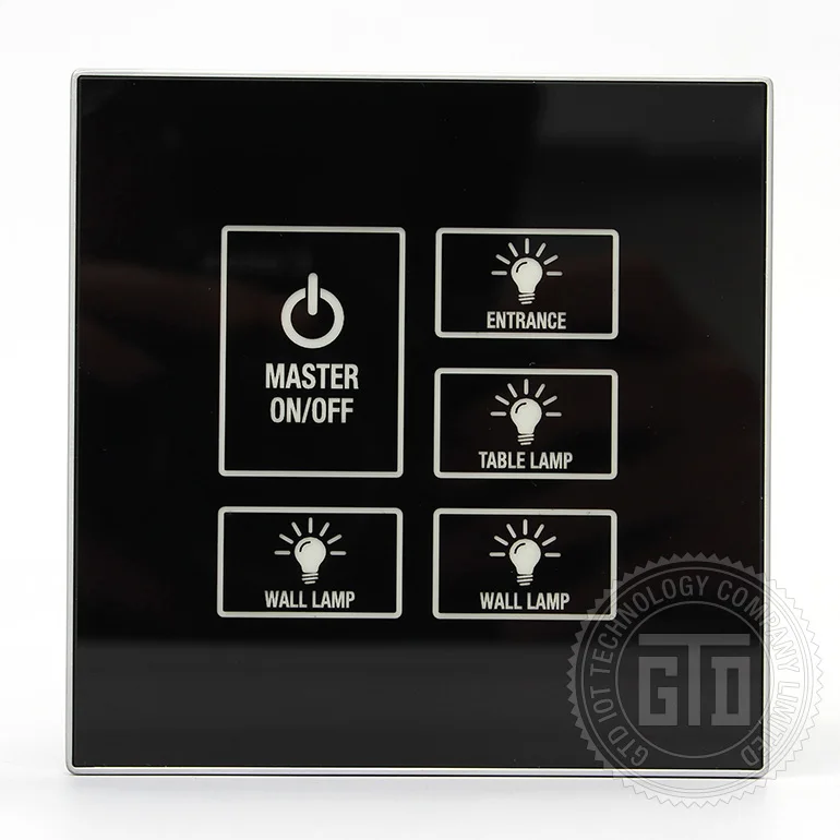 Wireless 5 Gang Touch Switch with Master Control Function