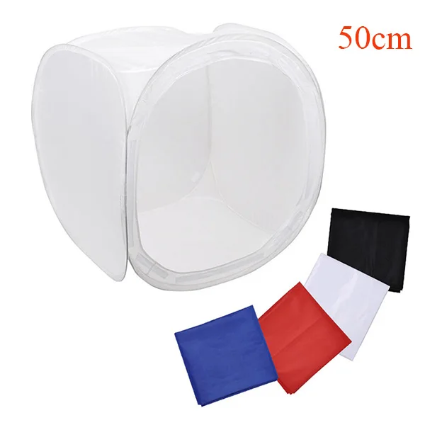 Phot-R Light Tent Cube Softbox 50cm Coloured Backdrops Microfibre Chamois Cloth 