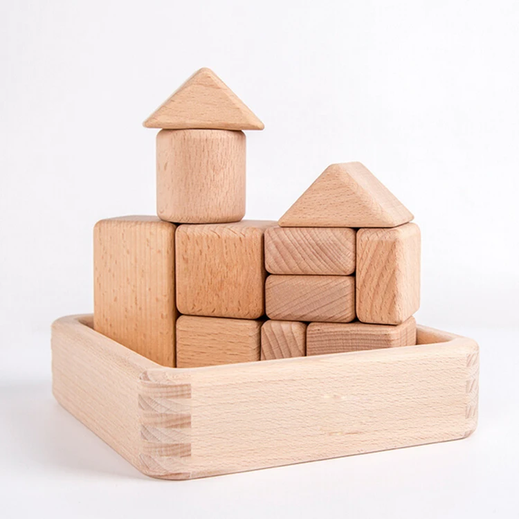 
Натуральный большой деревянный кубический конструктор, строительные игрушки, набор кирпичей для укладки, настольные игры Eco 