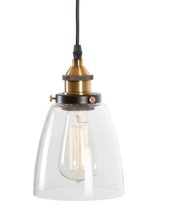 Lámpara Colgante Vintage De Cristal Transparente,Bombillas Edison De