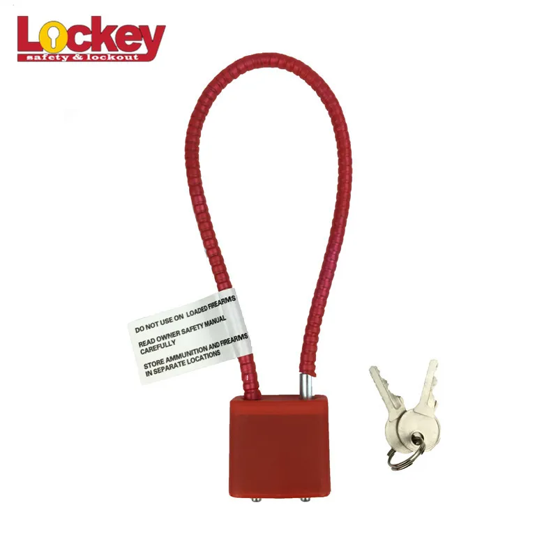Plastic Steel Cable Gun Trigger Locks Keyed,Cable Gun Lock Safety Red