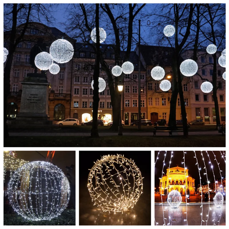 Custom Made LED Christmas Street Light up Ball Ornaments Light