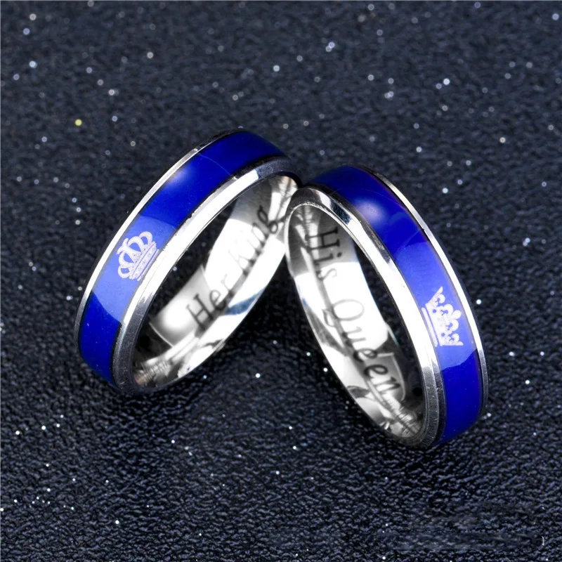 Color-Changing Mood Ring for Couples Emotion Jewelry with Meanings - Main Image