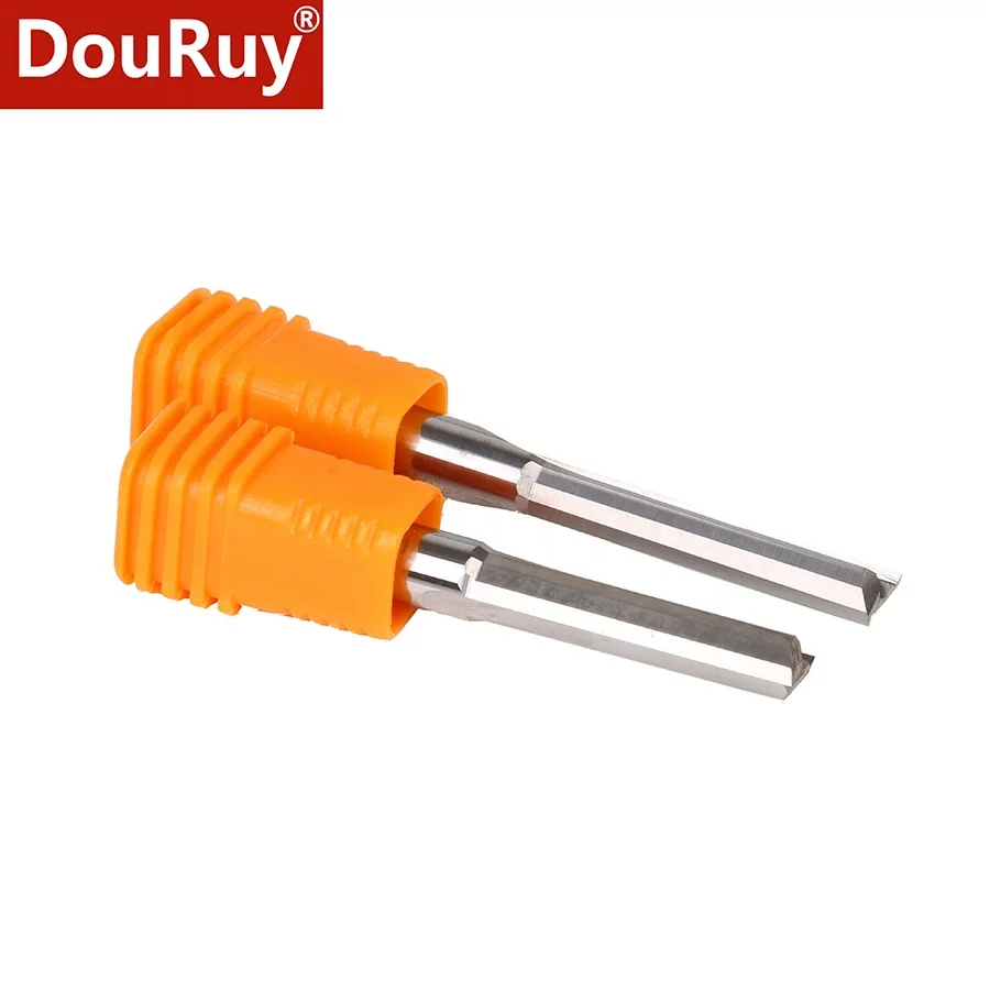 DouRuy 2 Flutes Straight Router Bits for Wood CNC Engraving Cutters