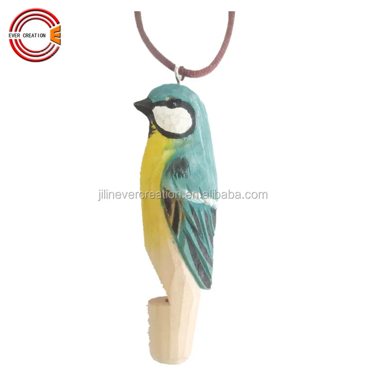 Wooden Bird Whistle Toy Hand Carved Animal Sound Whistle Kids Educational Whistle Keychain Party Favor Wholesale