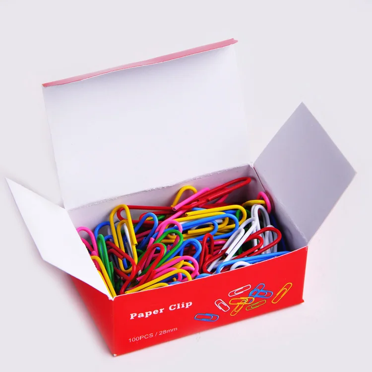Заводская цена, 100 шт./28 мм, цветные пластиковые бумажные зажимы с покрытием