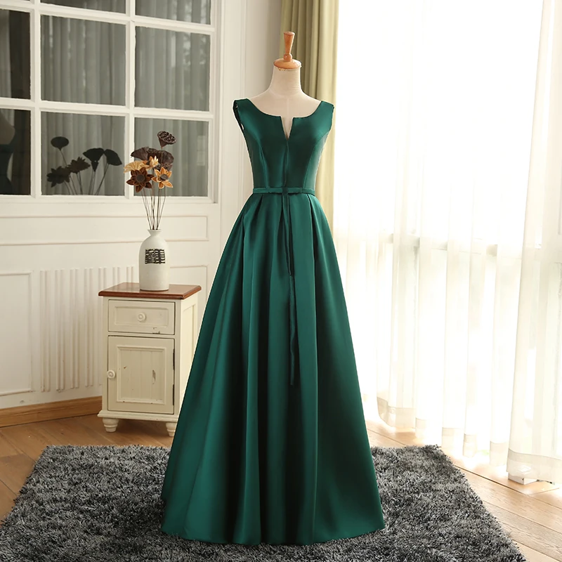 Wholesale Vestidos de fiesta largos simples para mujer, esmeralda verde, oferta, Jancember WLN039 From