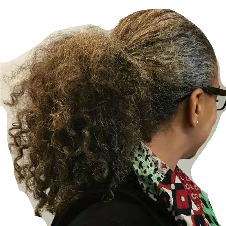 human hair kinky curly ponytail