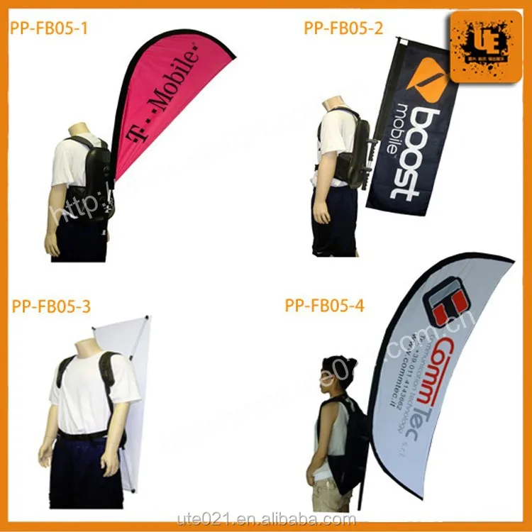 Пользовательский наружный рекламный маркетинг уличный рюкзак флаг и