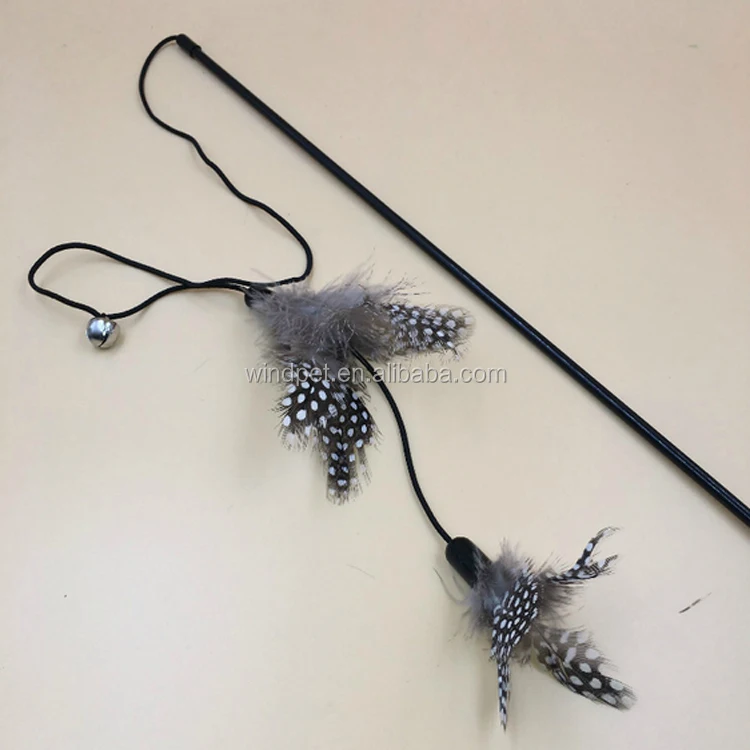 Забавная игрушка для кошек, перьевые чайники с колокольчиком, Пластиковая Палочка, игрушка для кошки