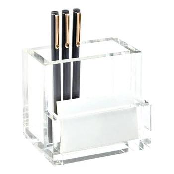 Acrylic Pen Holder Organizer Two Pack, 5mm Thick Clear Pencil Cup