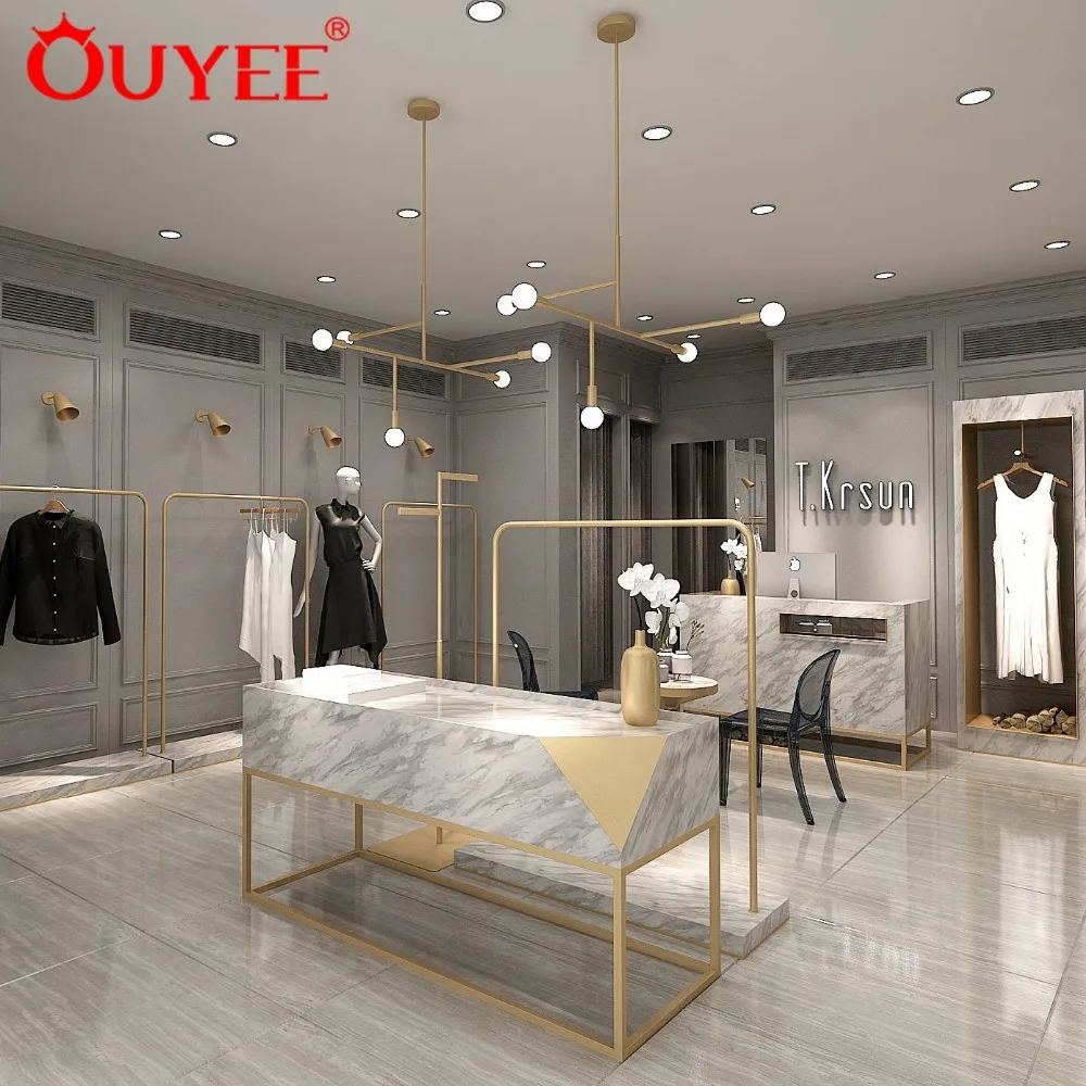 China moderna de la ropa de la tienda de muebles de exhibición de tienda de  ropa de diseño Interior para tienda de ropa