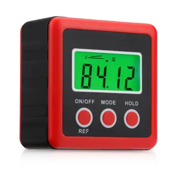 Red Precision Digital Protractor Inclinometer Water Proof Level Box Digital Angle Finder Bevel Box