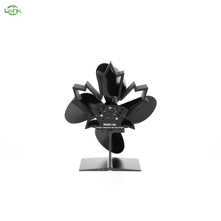 Hot Sale Home Heater Pellet Stove Maple Leaf Heat Powered 4 Blades Exhaust EcoFan Wood Fireplace Stove Top Fan