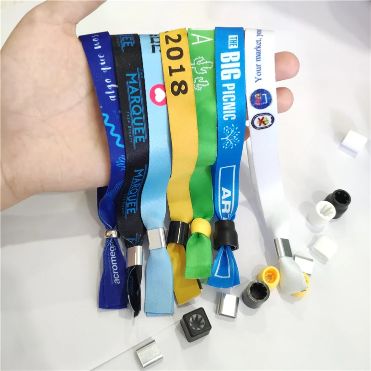 Most Popular Custom logo Print No Minimum Order Concert Cloth Wrist Band Customized Wristbands