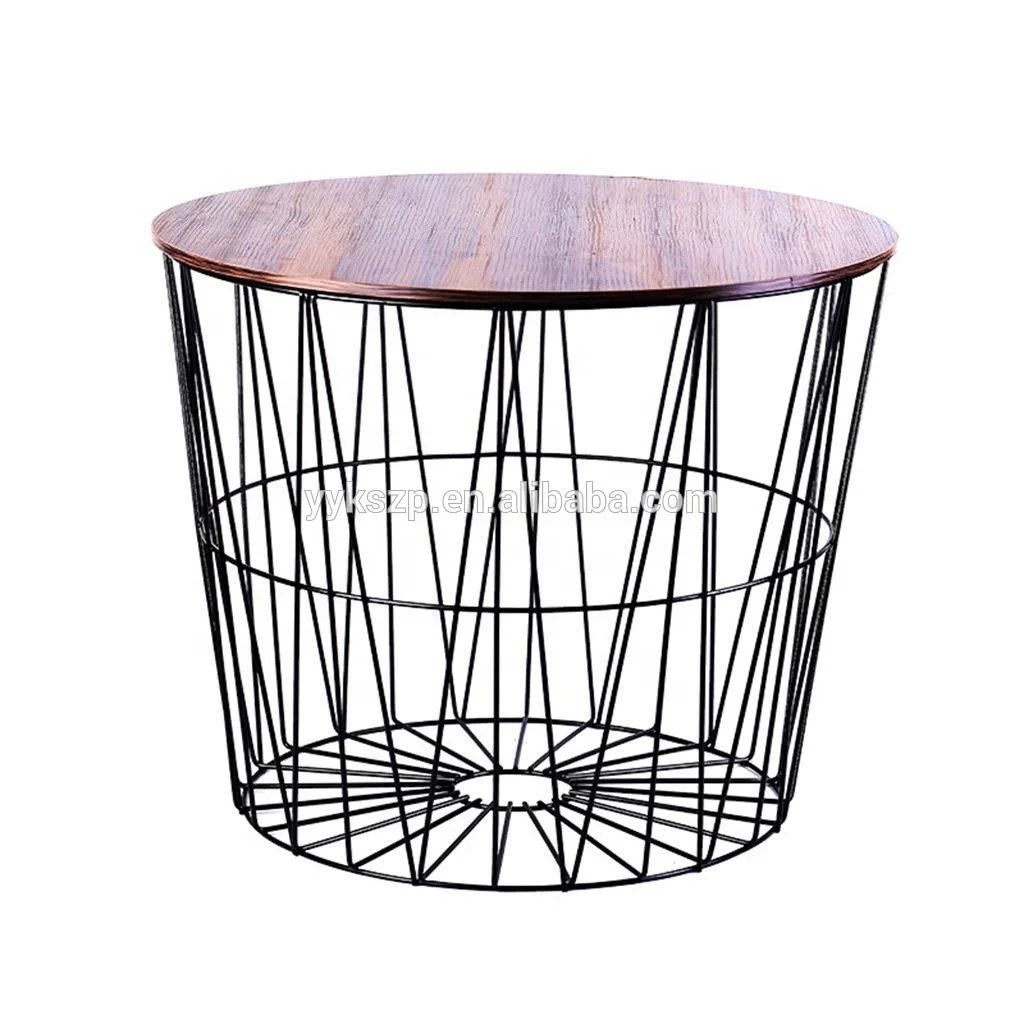 Classic Small Side Tables Wire Frame Round Coffee Tables With Mdf Tops Solid Wood Covers Buy Wire Coffee Table