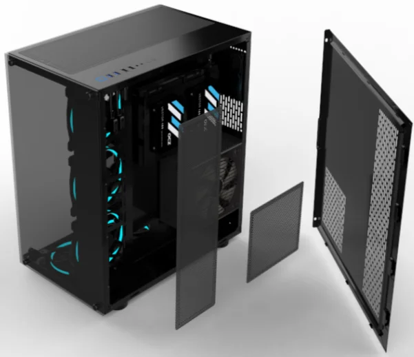 
Высокое качество премиум класса, закаленное стекло панели E-ATX компьютерный корпус игровой шасси 