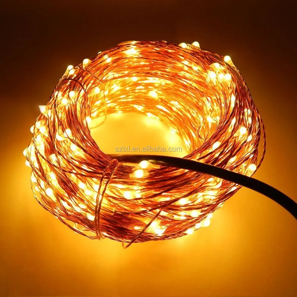 plug in copper string lights