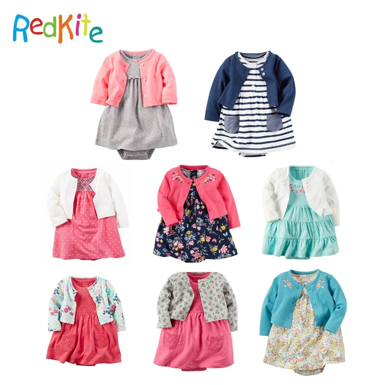 Мульти Стиль 2 шт. Комплект комбинезон для девочек комплект одежды, органический хлопок детские Боди Комплект, детское платье