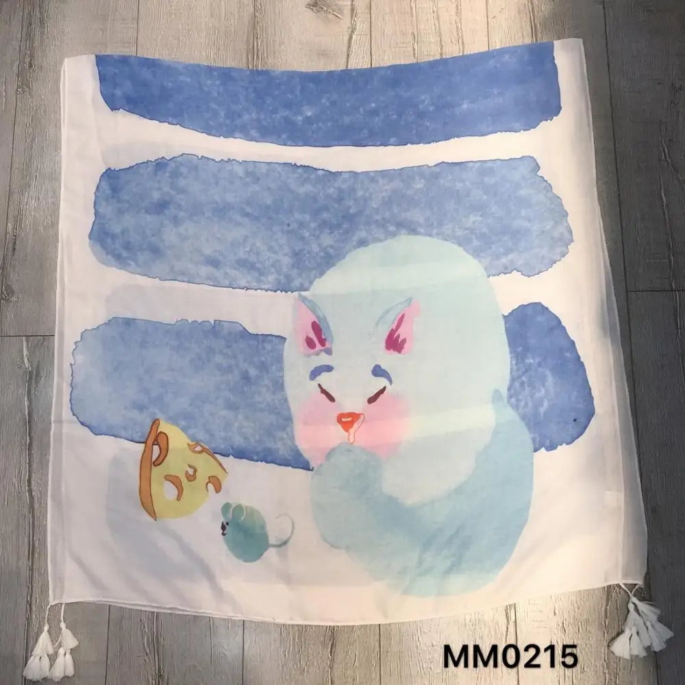 
Женский шарф с цветочным принтом, весна-осень-лето 2019 