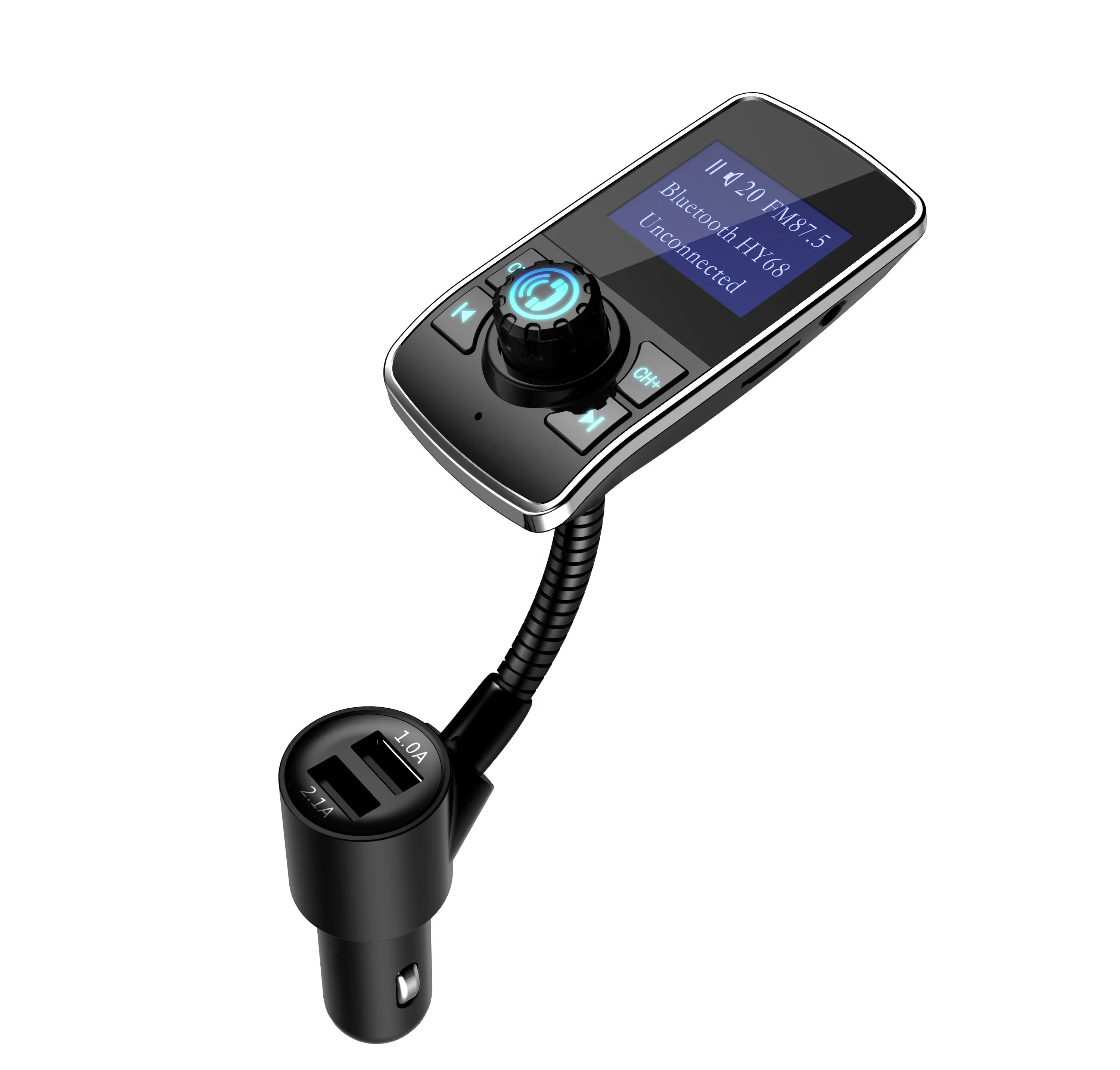 HY68 大画面車載Bluetooth FMトランスミッター Aux TFカード USB 