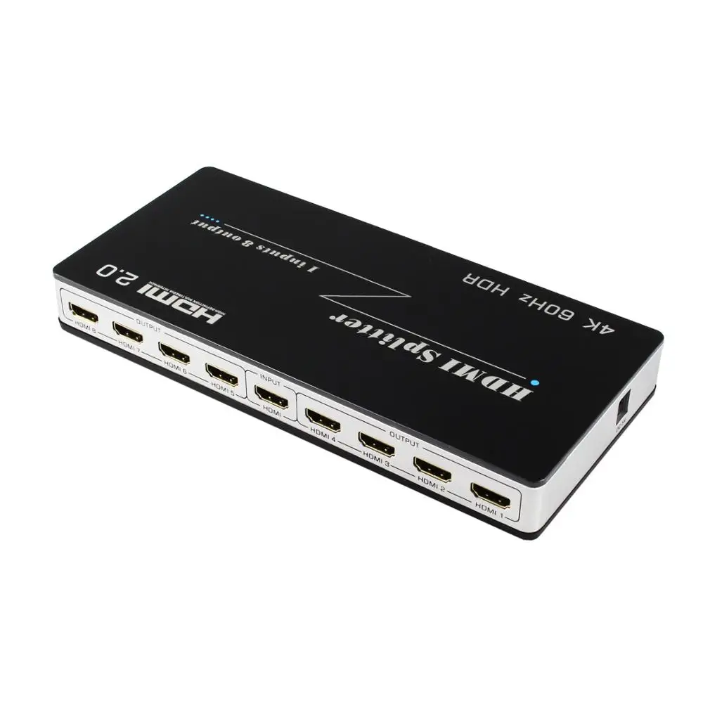 Сертифицированный RoHs CE 1x8 HDMI сплиттер 1 в 8 Выход HDCP 2,0 версия видео аудио сплиттер с EDID