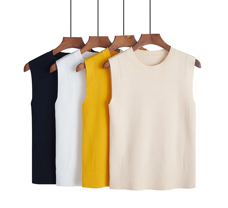 Hot Sale New Fashion Tank Top Knitted Slim Fit Women Singlet Vest