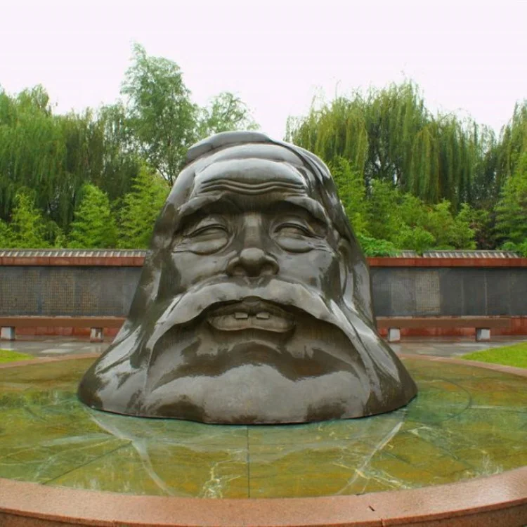 中国古代の有名な真鍮の男像ブロンズ孔子彫刻磨かれた金属技術